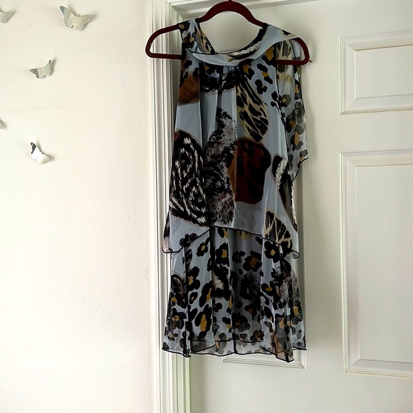 Animal print sheer tiered top - Picture 1 of 2